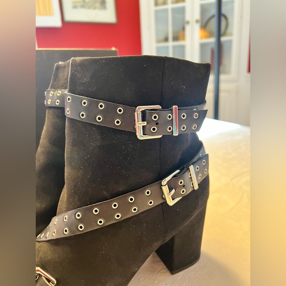 Lane Bryant Black Ankle Boots with Buckled Straps - Picture 7 of 14